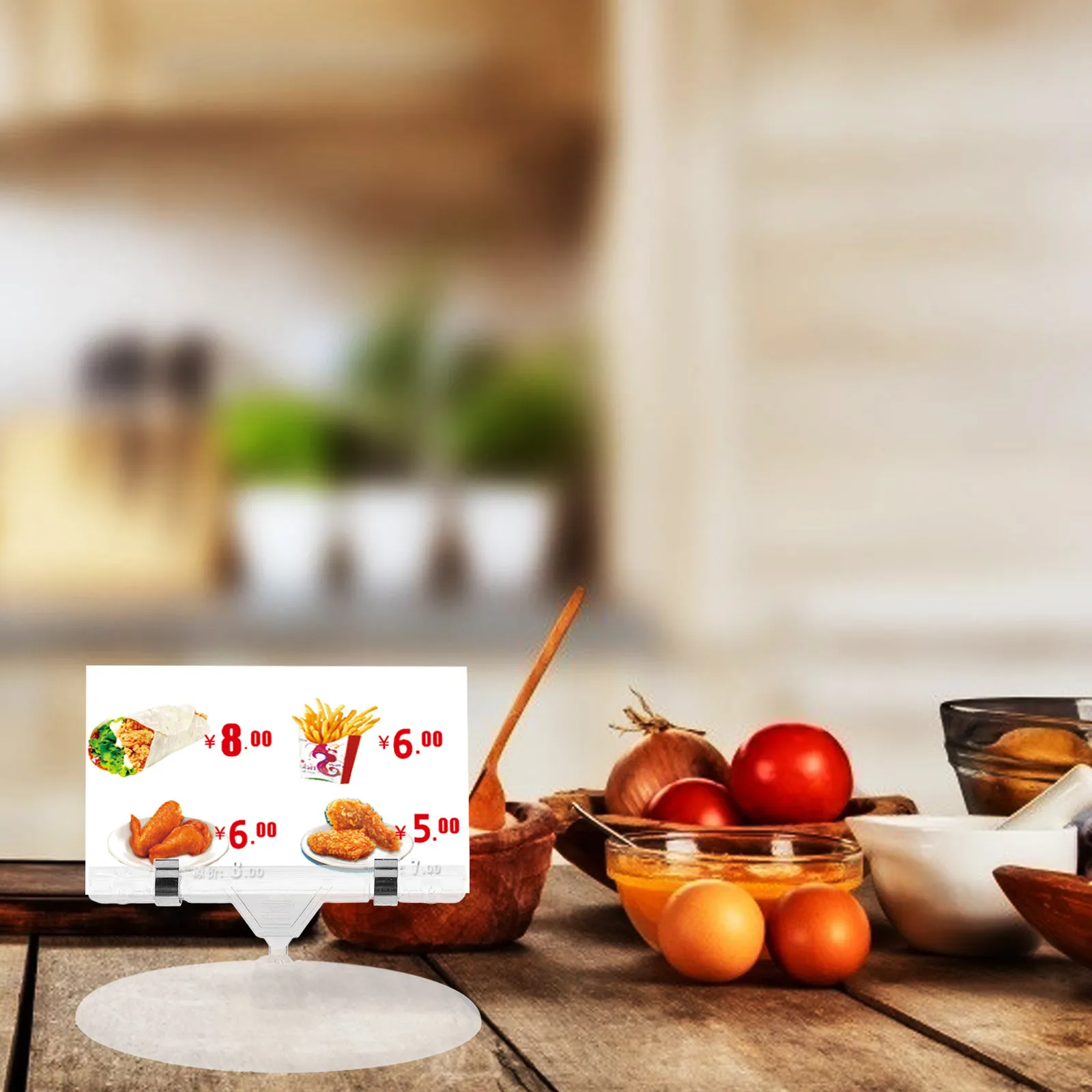 5Pcs 가격 광고 클립 회전식 사인 홀더 라운드 베이스 테이블 번호 카드 사진 장소 카드 메모 디스플레이 스탠드