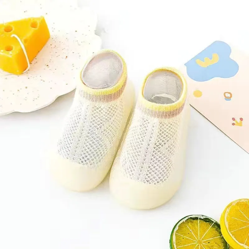 2024 Summer New Combed Cotton Anti slip and Breathable Children's Soft Sole Shoes Baby Walking Shoes Mesh Faced Baby Floor Socks 3