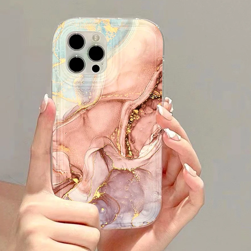 Elegant Artistic Marble Pattern Soft Silicone Shockproof Phone Case Cover