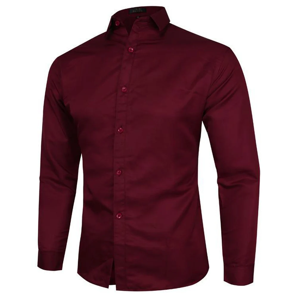 Mens Long Sleeve Button Office Shirt