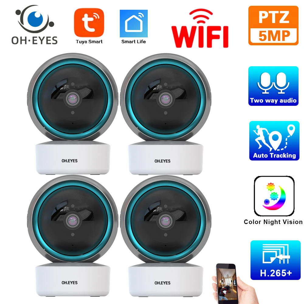 Smart Life 5MP Wifi IP Cam Tuya Two Way Audio Baby Home Security Camera ...