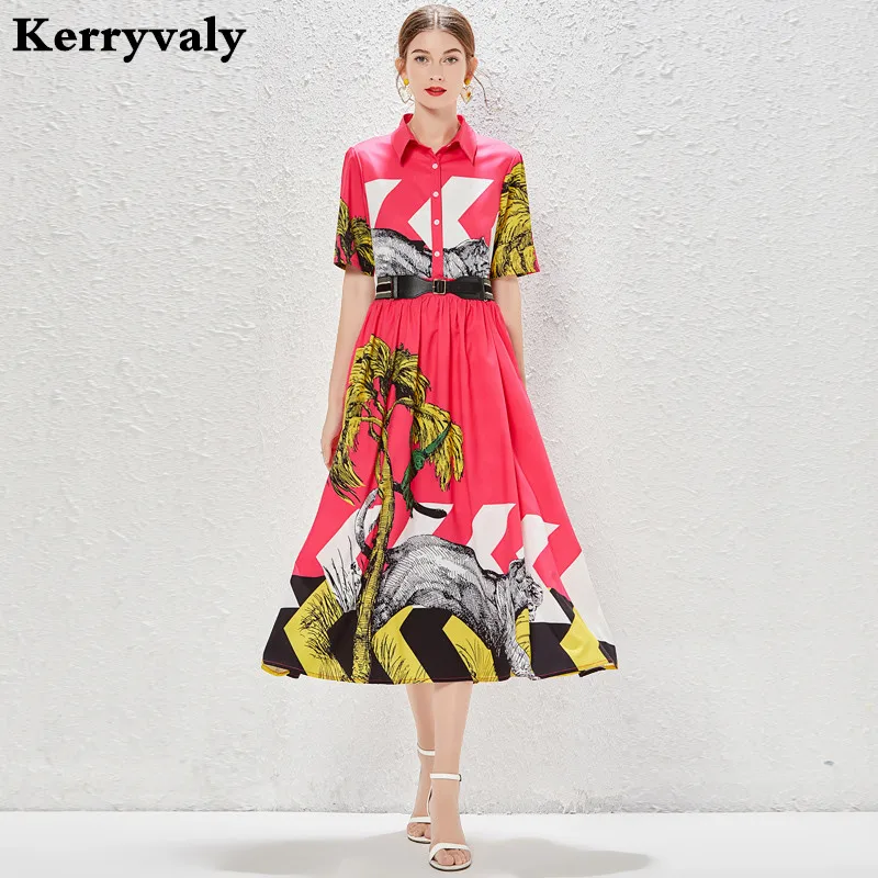 

Summer Shirt Collar Short Sleeve A-line Coconut Leopard Print Dress платье женское летнее2022 Vestido Midi Talla Grande K5172
