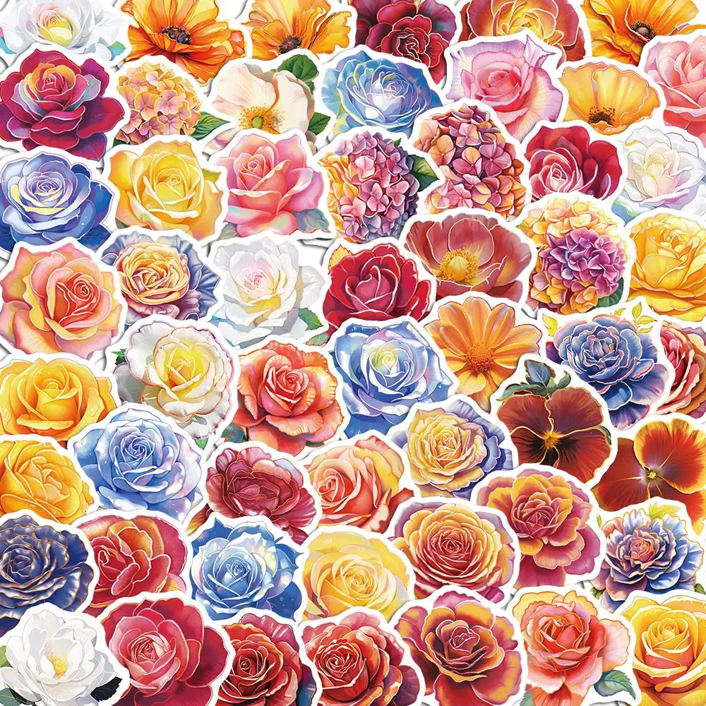 

10/55PCS Flowers Plants Girls Art Stickers Pack DIY Skateboard Motorcycle Suitcase Stationery Decals Decor Phone Laptop Toys