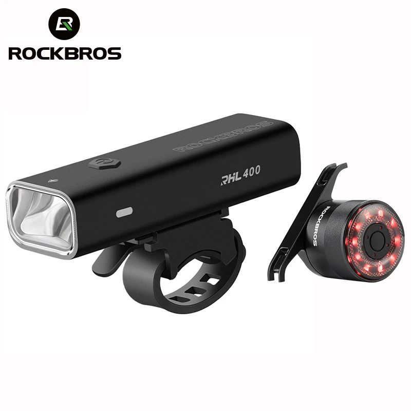 

ROCKBROS Bike Front Light 200LM 400LM Bicycle Headlight Handlebar Waterproof Flash Light Type-C Aluminum MTB Road Cycling Light