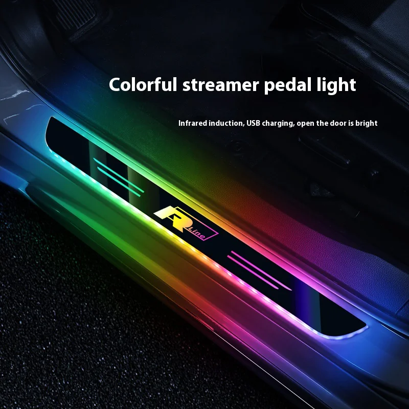 Car Telecontrol LED Welcome Light Threshold Atmosphere Lamp For Volkswagen R Line Touareg Arteon Tiguan Jetta Golf GTI Passat CC