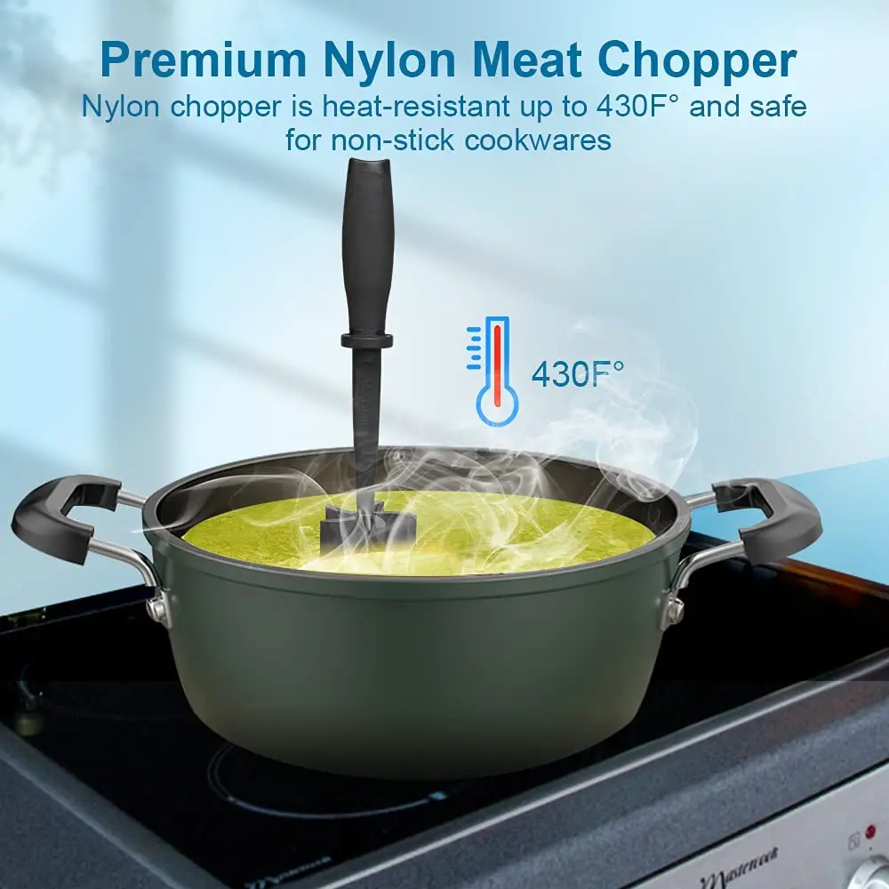 Multifunctional Heat Resistant Meat Masher Nylon Meat Chopper Hamburger  Chopper Ground Meat Chopper Utensil Non Stick