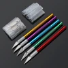 Non-Slip Metal Scalpel Knife Tools Kit Cutter Engraving Craft knives + 5pcs Blades Mobile Phone PCB DIY Repair Hand Tools 1