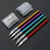 Non-Slip Metal Scalpel Knife Tools Kit Cutter Engraving Craft knives + 5pcs Blades Mobile Phone PCB DIY Repair Hand Tools 1