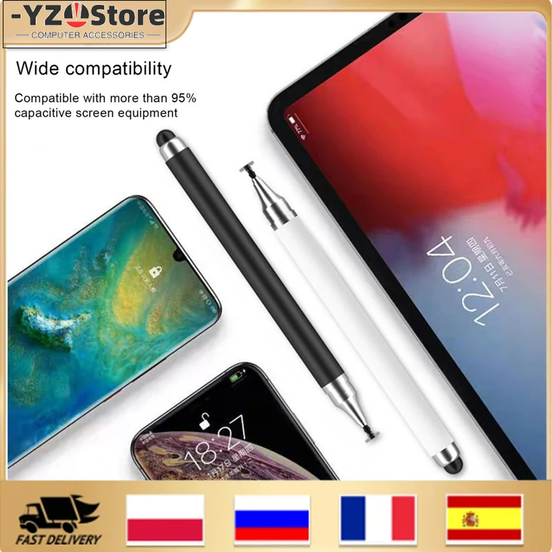 1 Pc 2 In 1 Matita Stilo Universale Android Schermo Mobile Nota Touch Pen Disegno Matita Capacitiva Per Ipad Tablet Smart Phone