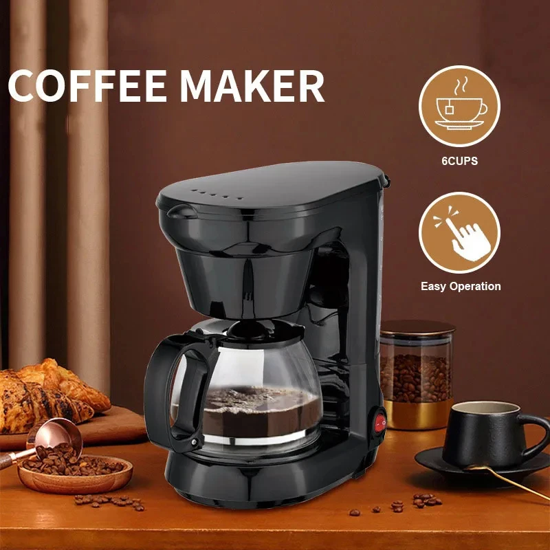 750ml Automatic Drip Coffee Maker High Capacity Italian Semiautomatic Coffee Machine Retro American Milk Tea Machine Coffee Pot