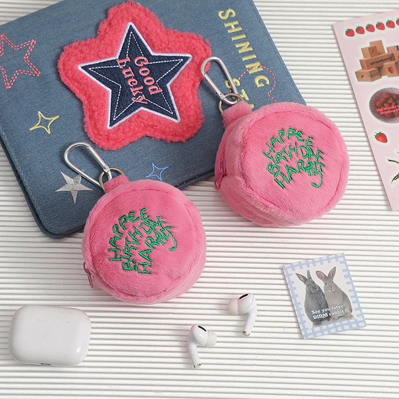 Coin Purse Pink Mini Portable for Earphone Cord Storage