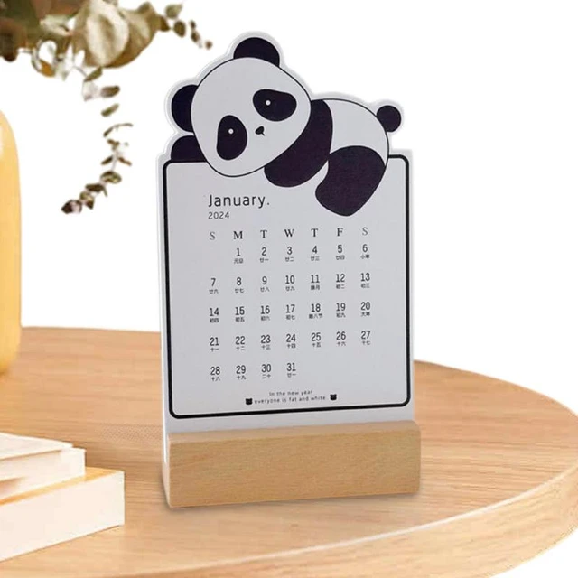 2024 Animal Calendars Panda Monthly Removable advent Calendar Cute 12 Month  Buddhist panda desk calendar ornaments home decor - AliExpress