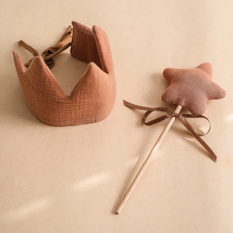 0-3 Baby Birthday Party Toy Decorative Cap Cotton Wood Wishing Star Fairy Stick Growth Birthday Crown Shower Photo Props Gifts