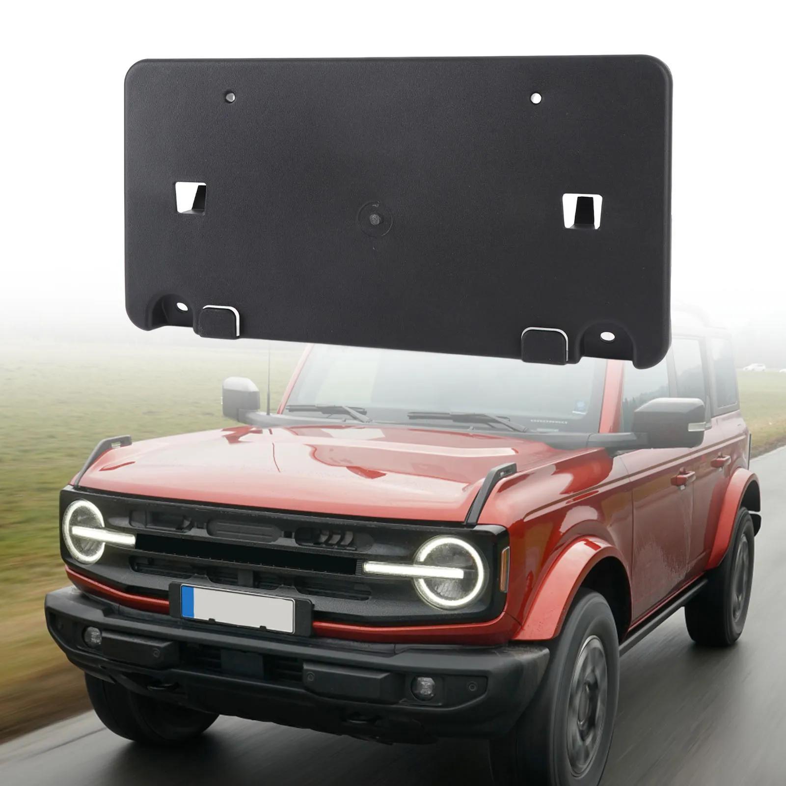 Front Bumper License Plate Frame ABS Plastic Sturdy License Plate Mounting Bracket with Screws for  2021 To 2024 2 4 Door