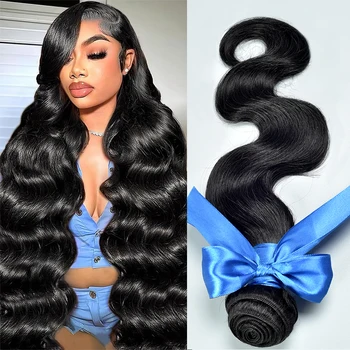 Body Wave Human Hair Bundles Deal 32 40 Inch 100% Unprocessed Brazilian Natural Hair Body Wave 3/4 Bundles Hair Weave Extensions 1