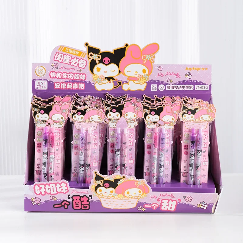 

25pcs Sanrio Creative Pressing Gel Pen Kulomi Melody Girlfriends Pens High Value Student Cute Writing Pen 0.5 Girl Holiday Gifts