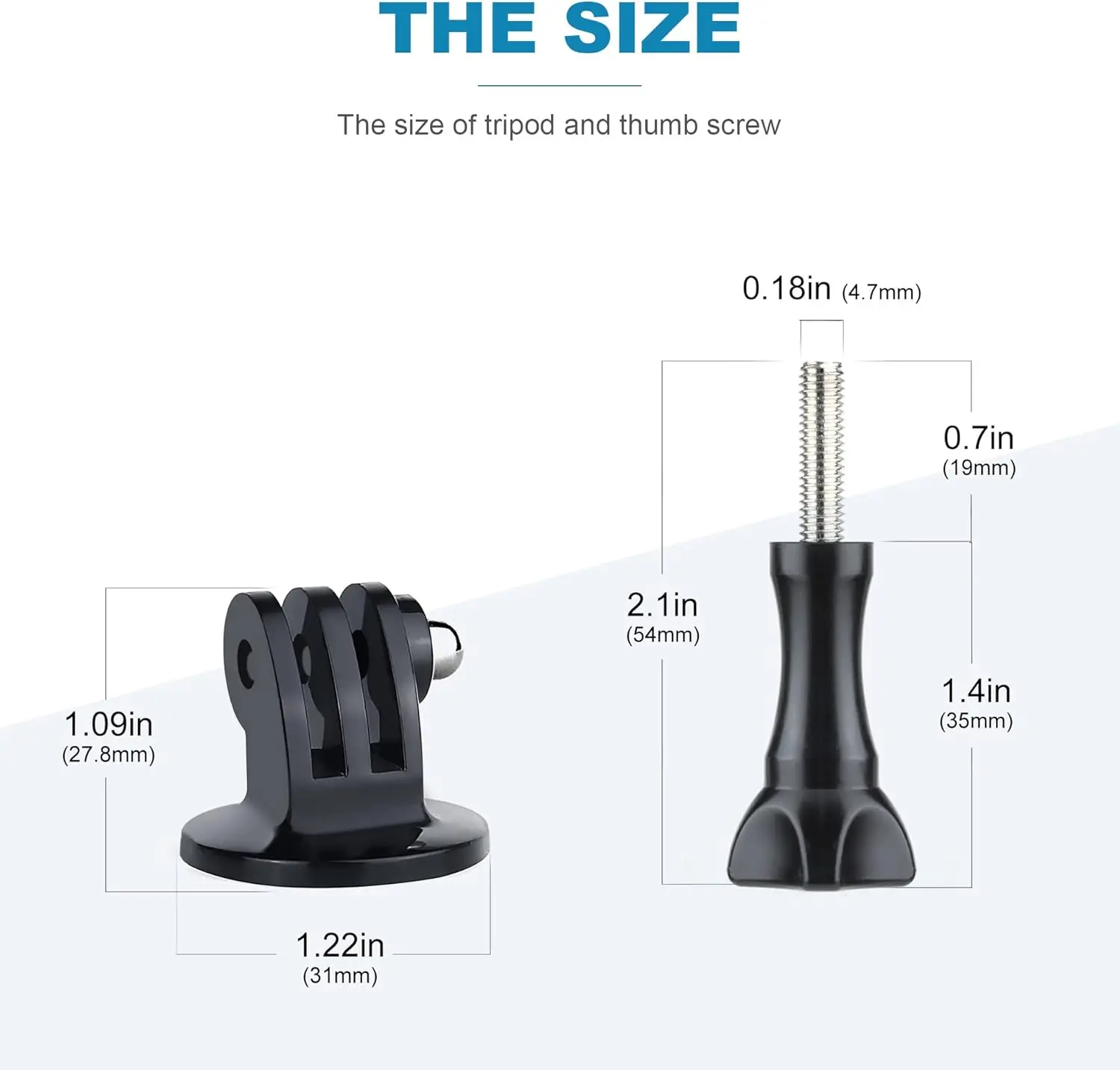 Adaptateur trépied 1/4 pouce pour GoPro DJI Xiaomi - Lot de 1 à 5