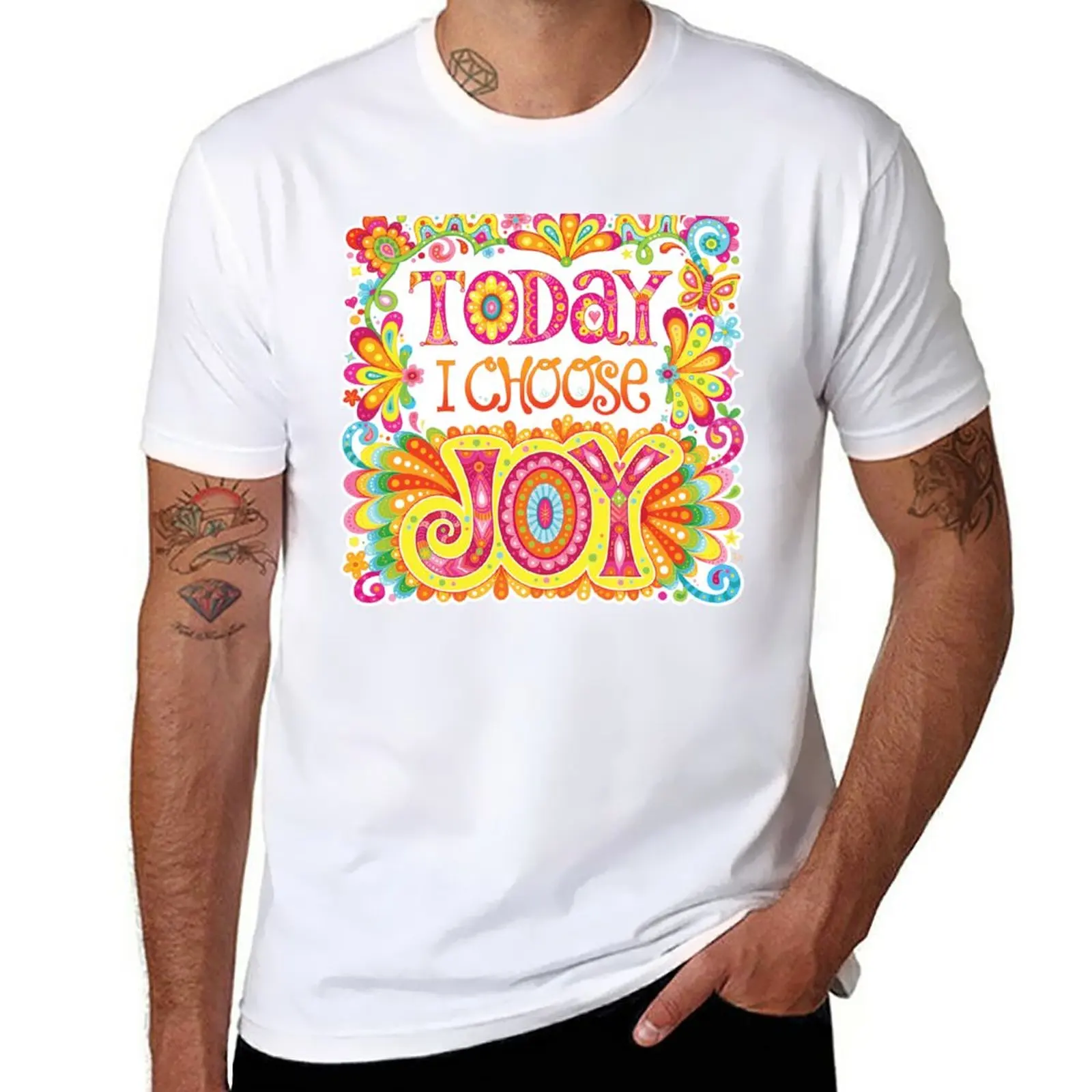 

New Today I Choose Joy T-Shirt Short t-shirt Blouse mens graphic t-shirts funny