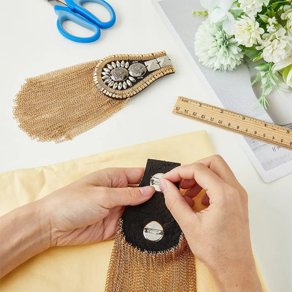 Fashion Shoulder Epaulet Tassel Iron Shoulder Badge Detachable Tassel Chain Metal Epaulettes Beads Punk Fringe Epault for shoulder jewelry