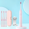 6 Modes Electric Sonic Toothbrush USB Rechargeable for Adults Ultrasonic Tootbrush with 4/8 Replacement Heads Smart Timer IPX7 1