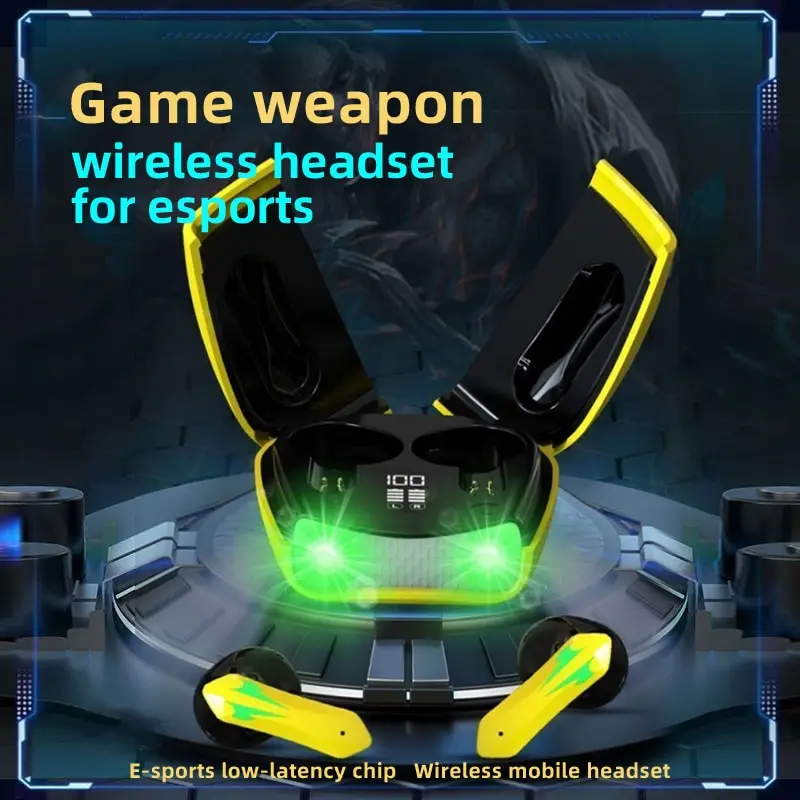 

S08 Bluetooth Earphone Headphones Wireless Headset Bluetooth 5.3 Lamplight Touch Control Outdoor Low Delay Game Sports Earbuds