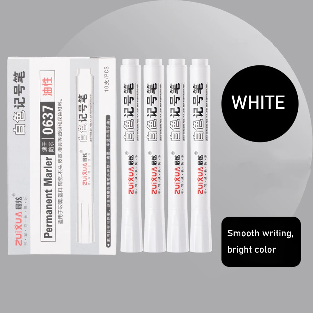5/1Pcs Oily White Marker Pen Graffiti Pens Waterproof Permanent Gel Pencil  Tire Notebook Glass Painting Pen 0.7mm 1mm 2.5mm - AliExpress