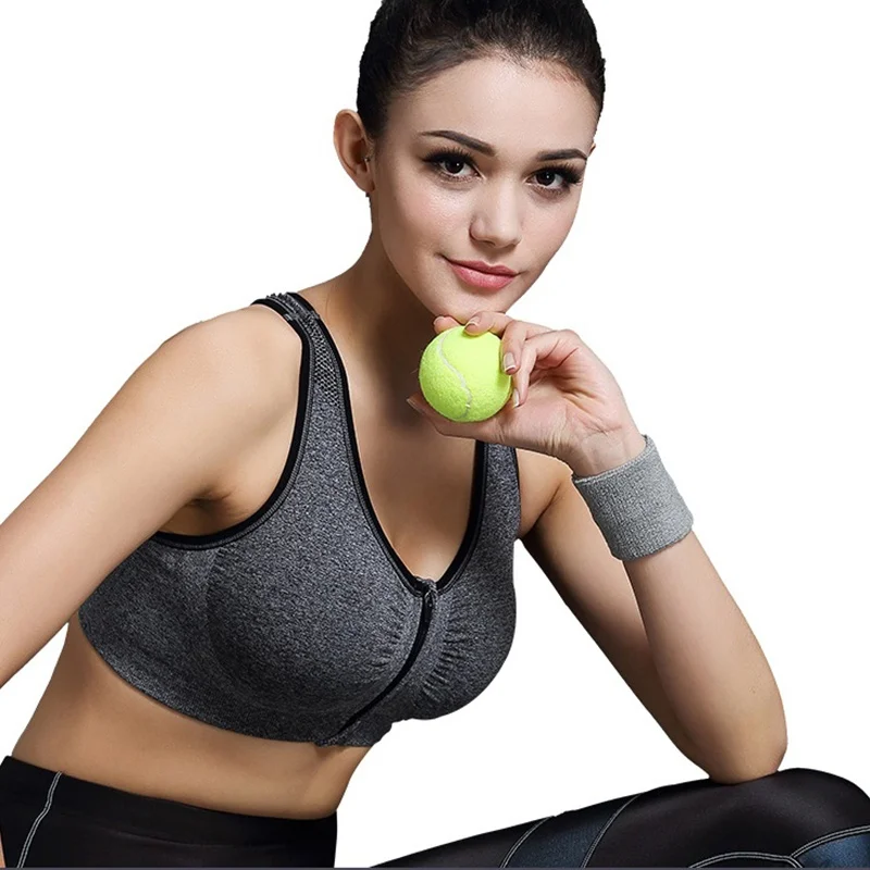 Front Buckle Zipper Sports Bra No Steel Shockproof Vest Running Yoga