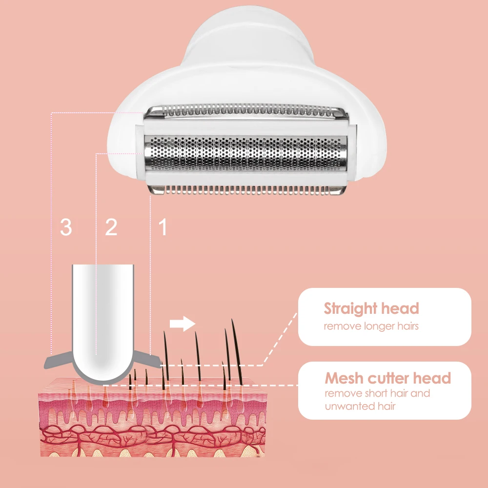 5 in 1 Body Hair Removal Electric Epilator Armpit Hair Bikini Leg Pubic Razor Clipper Shaver Women electric epilator
