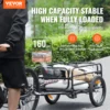 VEVOR 160 lbs Bike Cargo Trailer Foldable Storage Bicycle Wagon Cart with 16" Wheels Safe Reflectors Fits 22"-28" Bike Wheels 2