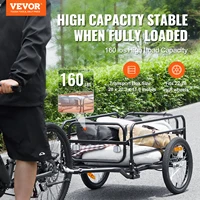 VEVOR 160 lbs Bike Cargo Trailer Foldable Storage Bicycle Wagon Cart with 16" Wheels Safe Reflectors Fits 22"-28" Bike Wheels 2