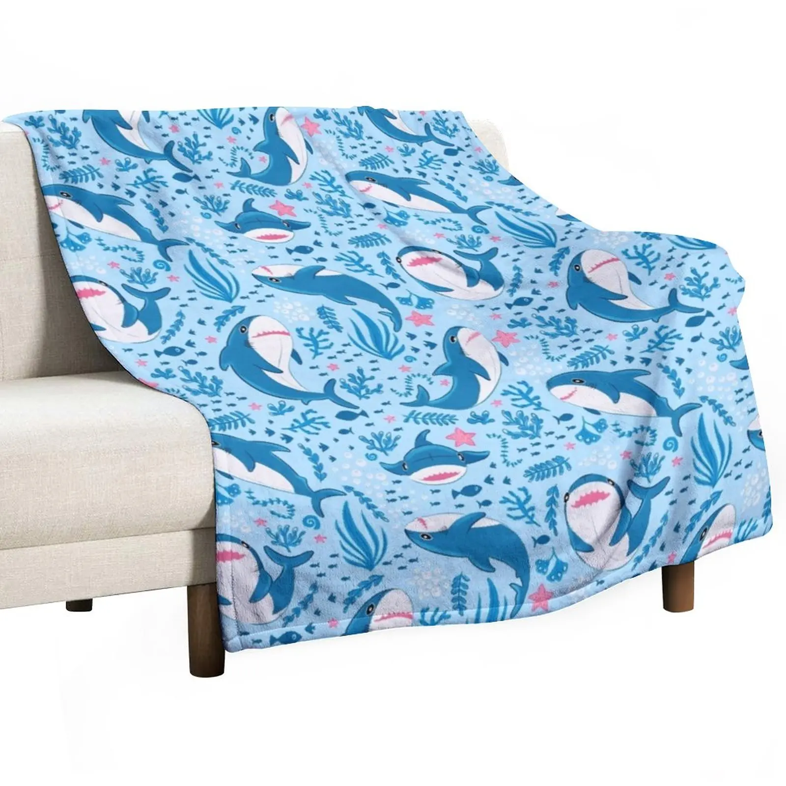 

Blahaj shark Throw Blanket Blankets Sofas Of Decoration Sofas Soft Plaid