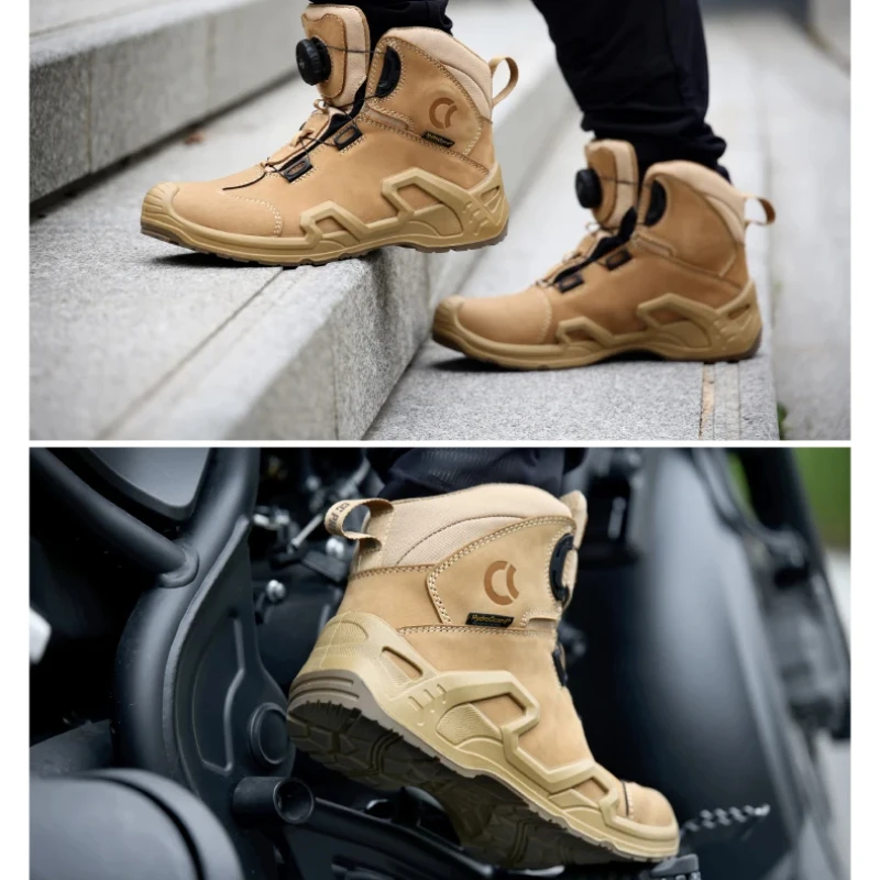 Retro New Motorcycle Boots Riding Shoes Four Seasons Universal Anti drop and Anti Slip Casual Shoes Motobike Waterproof Off-Road
