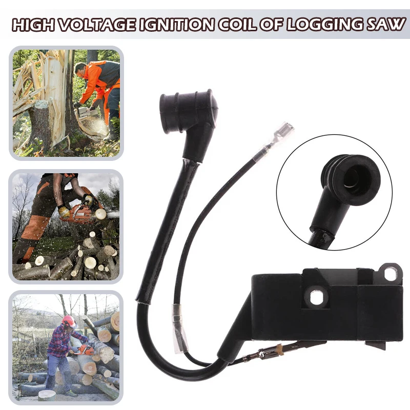 

Brand New Style Black Ignition Coil Kits Chainsaw 52cc 58cc 59cc Parts Double Bolt Connection Design Fine Workmanship Durable