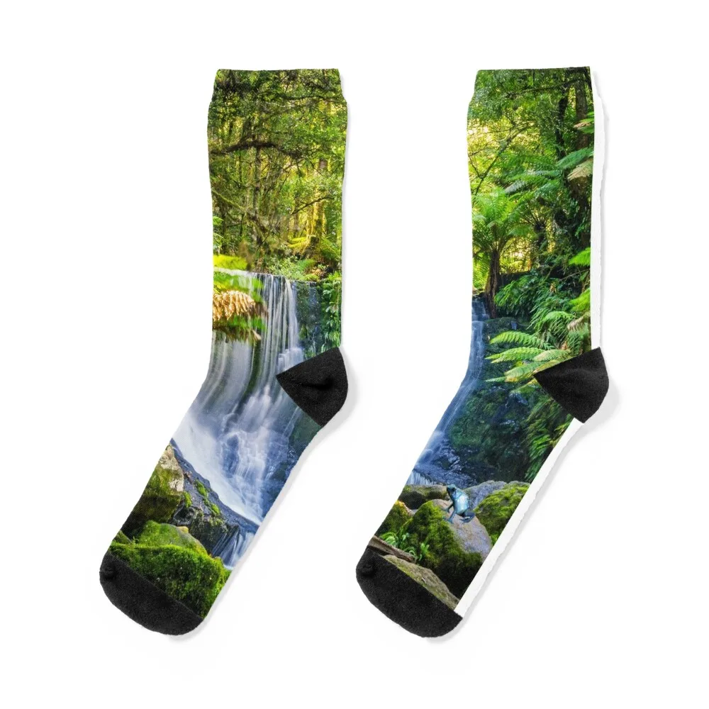 

Tropical Exotic Rainforest Green Forest Waterfall Socks winter gifts tennis Run Crossfit Socks For Girls Men's