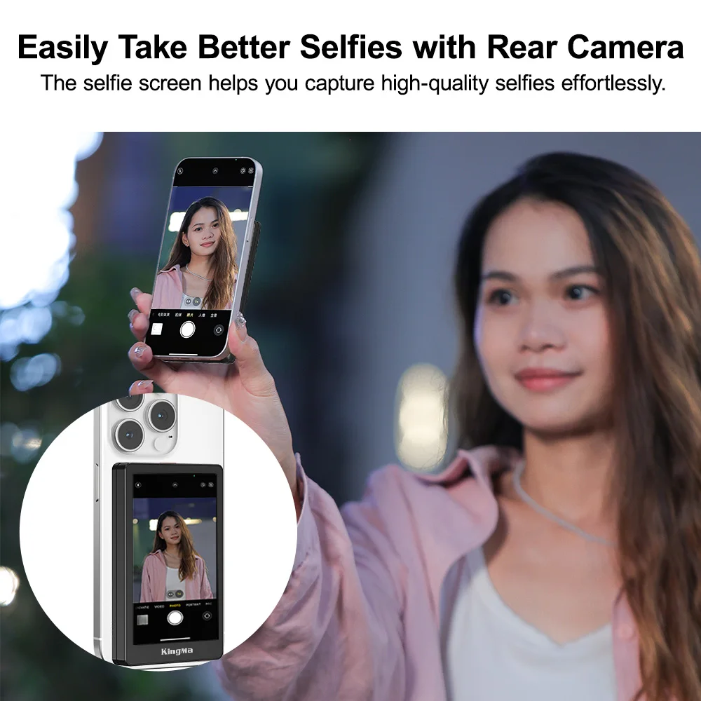 Kingma PH02 Max Magnetic Vlog Selfie Monitor Screen For iPhone16 15 14 13 pro MAX Samsung S23 S24 xiaomi13 14 ultra HUAWEI phone
