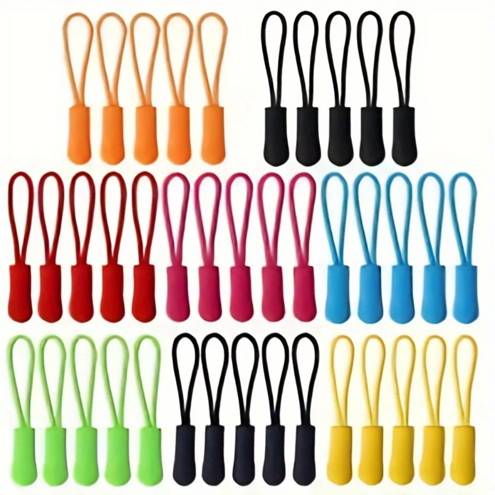 50pc Vibrant Nylon Zipper Extensions-Fashionable Zipper Pulls & Tabs-Durable for Bags Backpacks Jackets zipper pullers zipper accessories