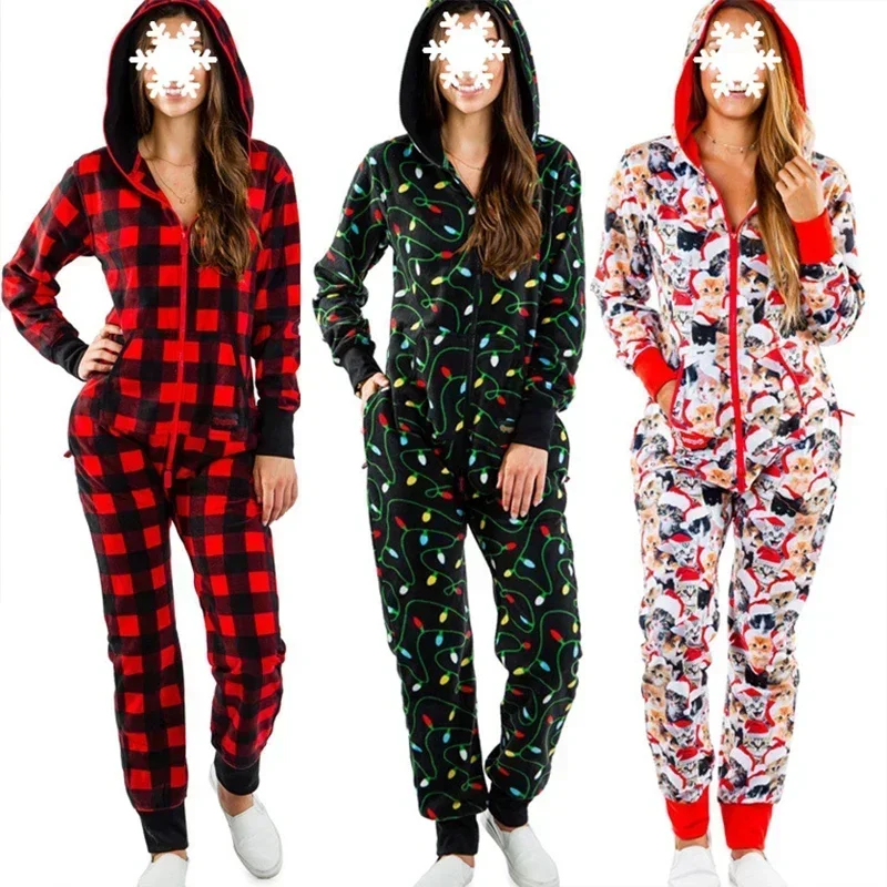 Onesies Unisex Women's Pajamas Autumn Winter Warm Costumes Man Sleepwear Cartoon Jumpsuit Female Christmas Homewear