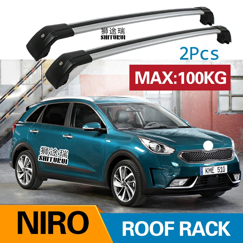 Barres De Toit ACE-2 Pour Kia NIRO (2017-2022) - Noir Aluminium - Porte-bagages, Vélos, Coffres De Toit
