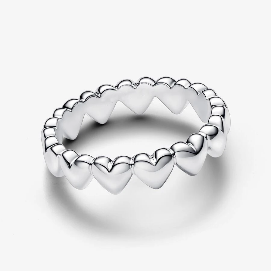 Disney Row Of Hearts Ring Fashion Sparkling Women Fit Original Pandora Compatible Fine Jewelry Gift with fashion rings fashion ring finger rings
