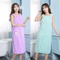 GoodTop Wearable Bathrobe Woman Shower Female Soft Fashion Comfortable Bath Towel For Lady Home Textiles Bath and Sauna Towels 1