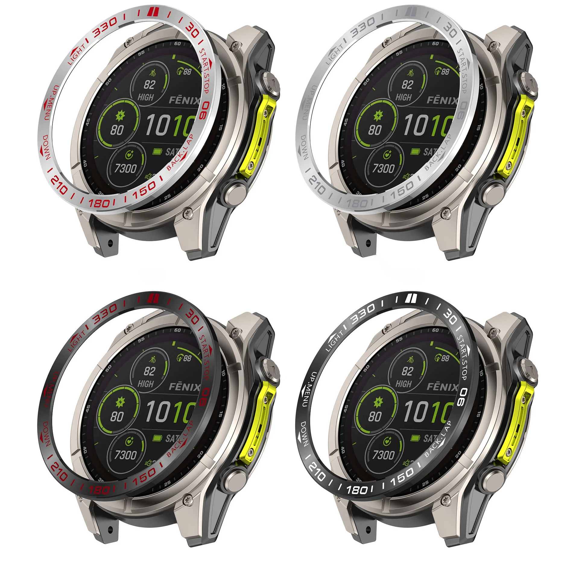 Enhanced Metal Bezel Ring with Time Speed Scale