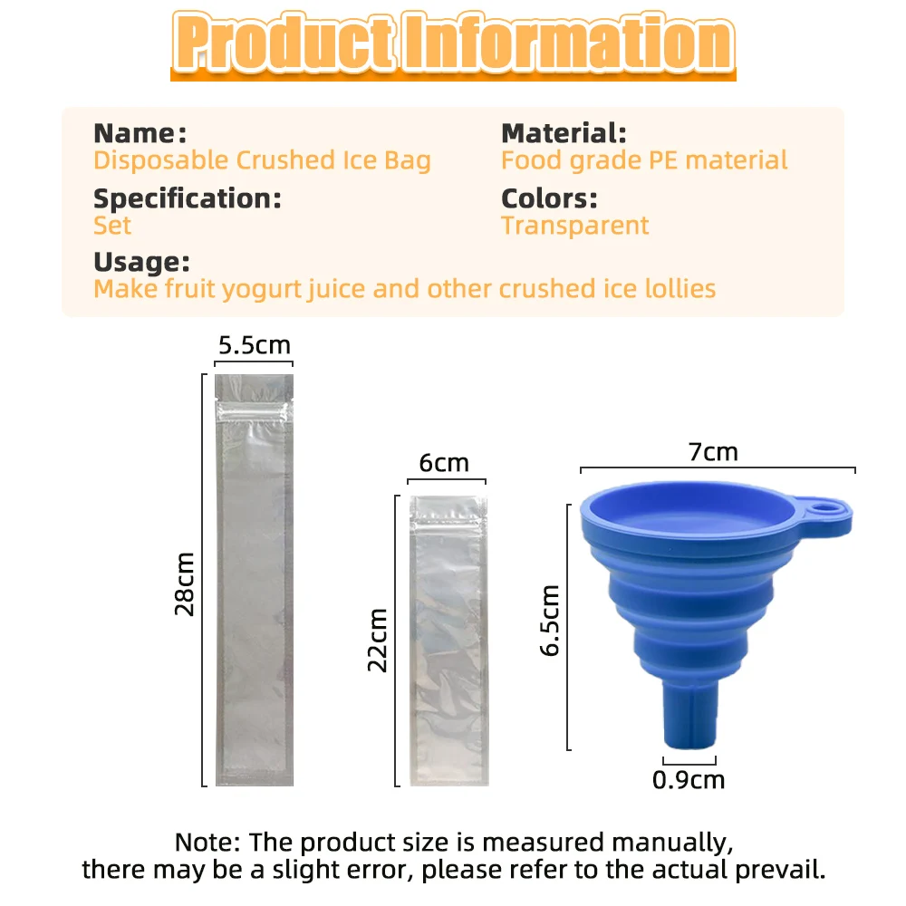 Ice Cream Bag Disposable Transparent Popsicle Juice Yogurt Chocolate Kitchen Accessories Cool Summer