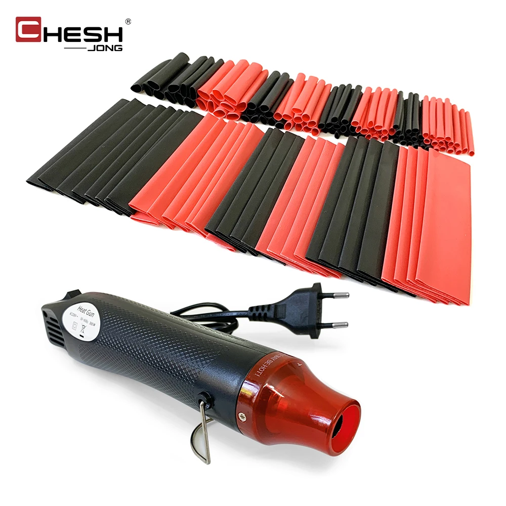 Heat Shrink Tubing Kit + Mini Heat Gun for Shrink Tubing - 328pcs 2:1 Shrink Tubing + 300W Heat Shrink Gun with Storage Box - for Shrink Wraping