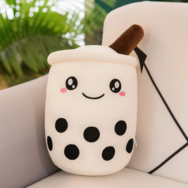 thumbnail image 1 of Peluche Boba Kawaii para decoración de habitación, juguete de peluche con forma de té de burbujas, helado relleno, comida, té con leche, cojín suave para abrazar, regalo de cumpleaños para niños, 1 of 5