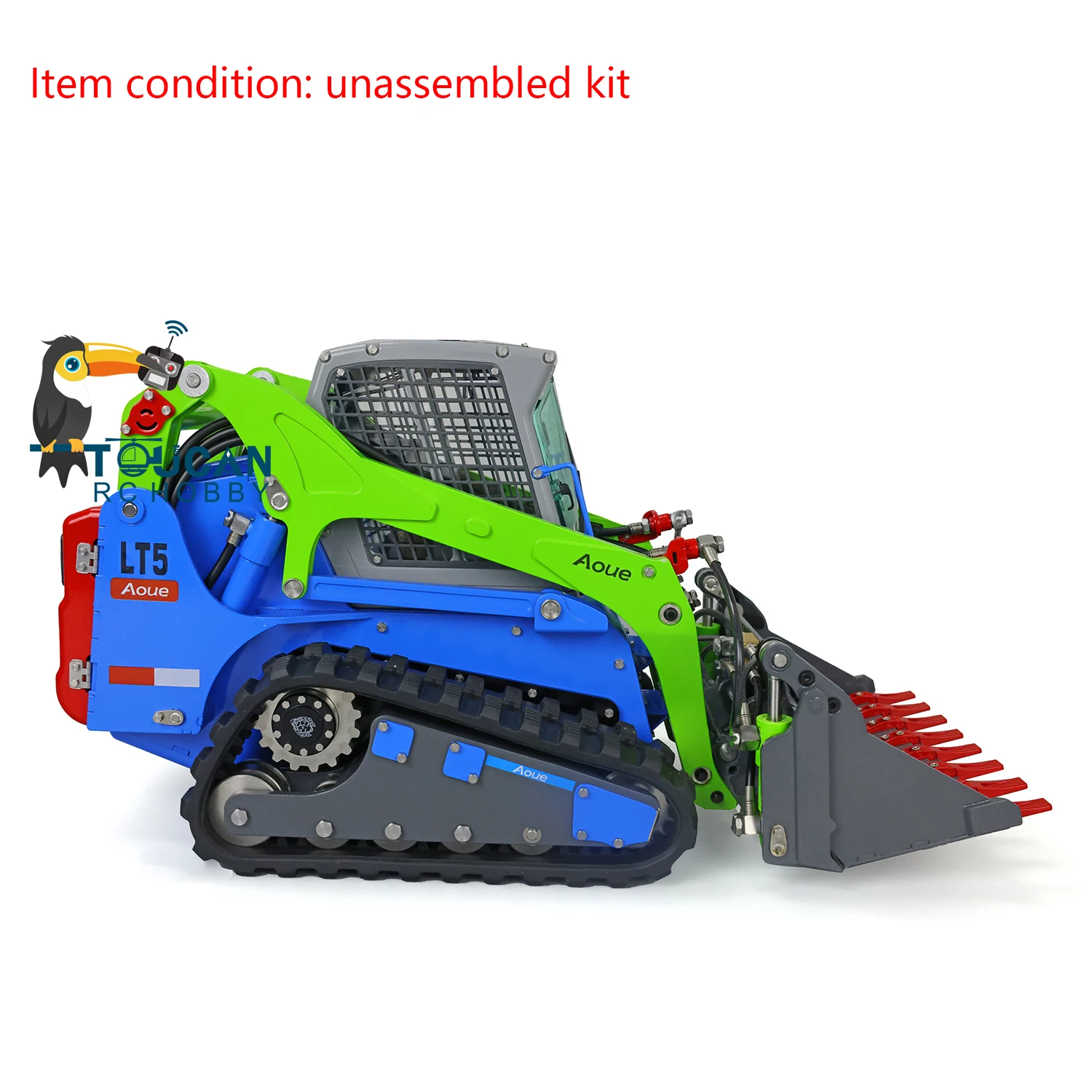 LESU RC Hydraulic Loader Aoue LT5 Painted Metal 1/14 Tracked Skid-Steer Trucks Building Kit Light Sounds Toys Stickers THZH1273 5