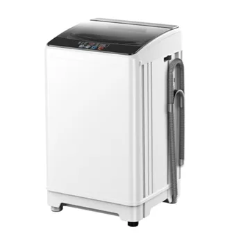 Portable washing machine for apartment/RV/home use, white plastic unit with 18lbs capacity, full automatic washer and dryer, 2. 1