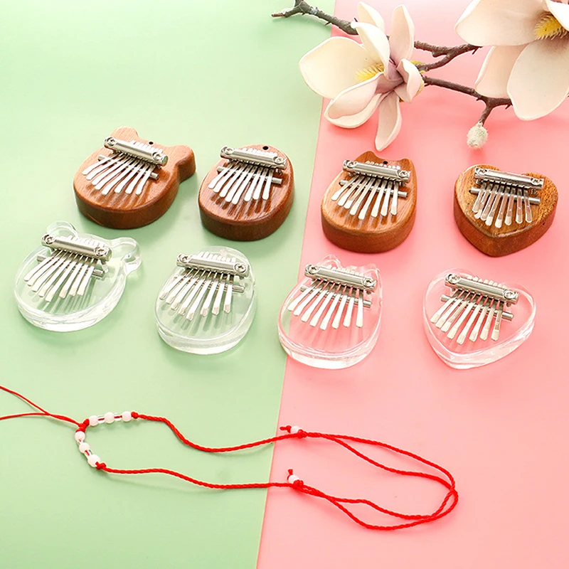 Mini Kalimba 8 Keys Wooden High Quality Exquisite Finger Thumb Piano Marimba Musical New Year Accessory Christmas Gift