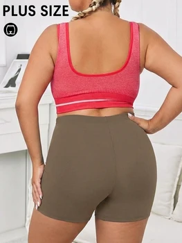 Plus Size Biker Shorts For Women Super Soft Tummy Control No See Through Workout Running Yoga Running Athletic Shorts 2"Inseam
