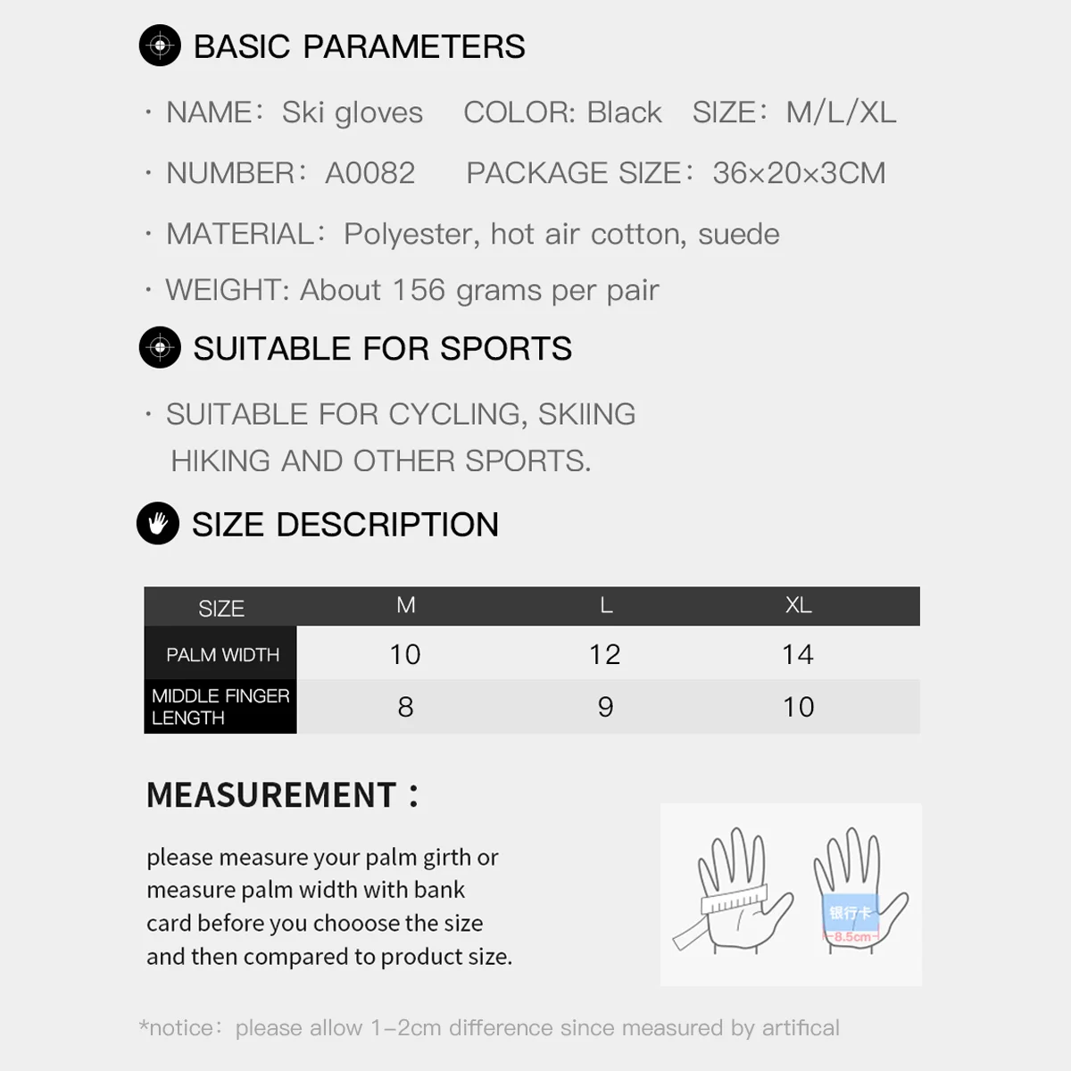 Outdoor Autumn Winter Men and Women Cycling Thickened Ski Gloves Cold Resistant Insulation Sports Touchscreen Motorbike Gloves