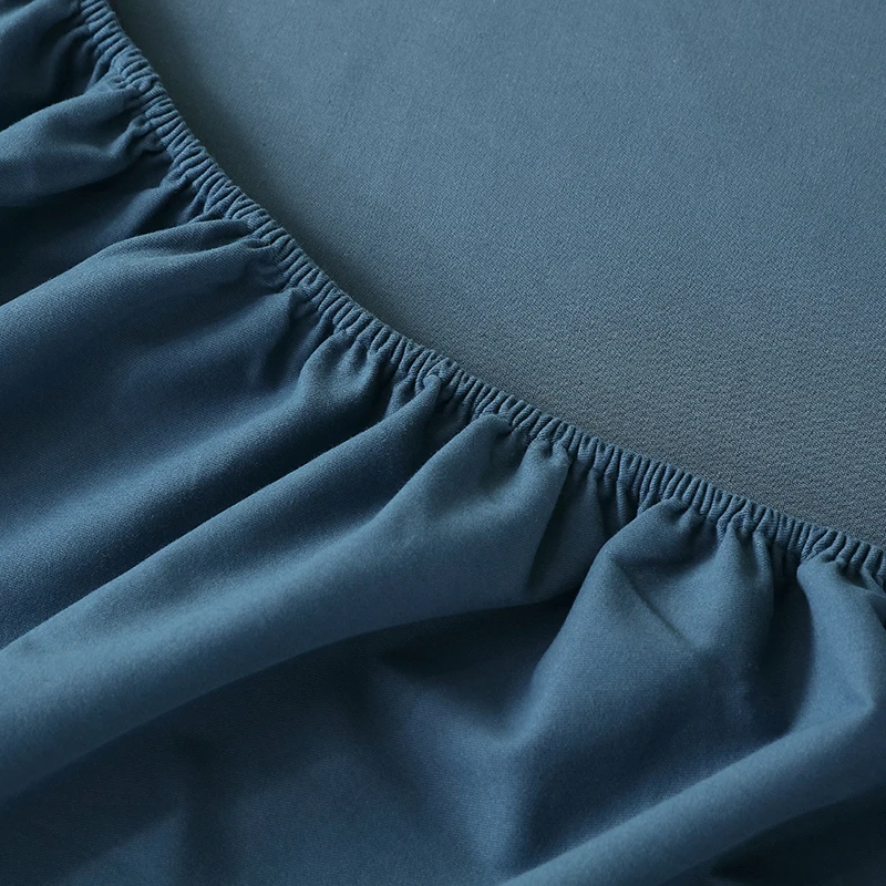 High-Quality Fitted Sheet Cotton Mattress Cover With Elastic Band Bedsheet Solid Color Single Double Full Queen Size Fitsheet